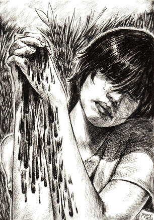 *Panalangin sa Sansinukob. 7.5" x 10". Ink on Paper. 2022.*